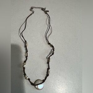J.Jill Freshwater Pearl Leather Necklace